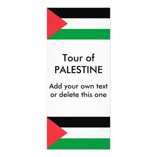 Publicitaria Tarjeta para rack con bandera de Palestina (Frente)