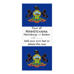 Publicitaria Tarjeta para rack con bandera de Pennsylvania, EE.