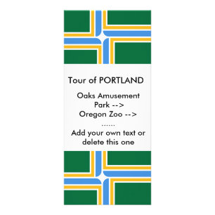Publicitaria Tarjeta para rack con bandera de Portland, EE.UU.