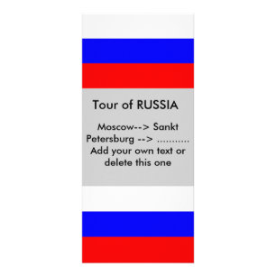 Publicitaria Tarjeta para rack con bandera de Rusia