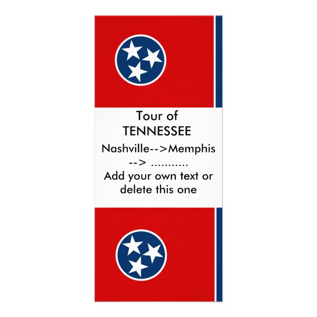 Publicitaria Tarjeta para rack con bandera de Tennessee, EE.UU. (Frente)