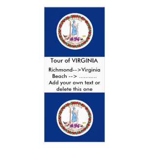 Publicitaria Tarjeta para rack con bandera de Virginia, EE.UU.