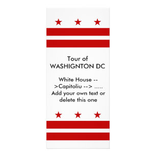 Publicitaria Tarjeta para rack con bandera de Washington DC, EE