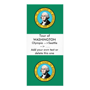 Publicitaria Tarjeta para rack con bandera de Washington, EE.UU