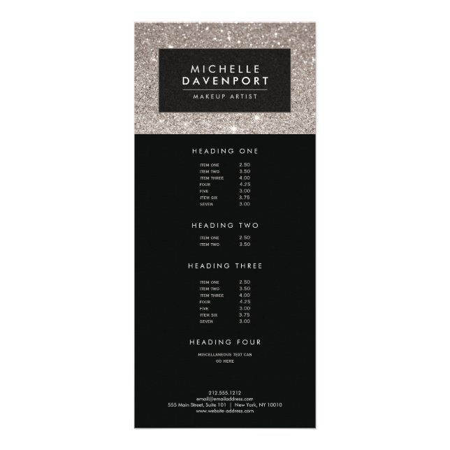 Publicitaria Tarjeta para rack de artista de maquillaje Purpuri (Frente)