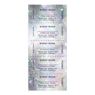 Publicitaria Tarjeta para rack de boletos de arco iris plateado