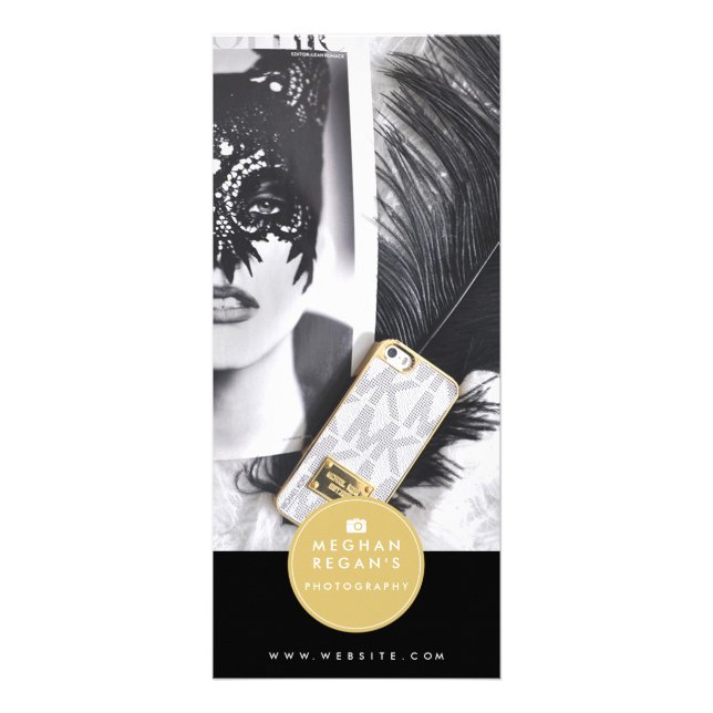 Publicitaria Tarjeta para rack de diseño limpio - Fotografía de (Frente)