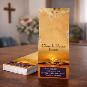 Publicitaria Tarjeta para rack de la biblia de la iglesia flora