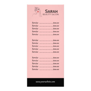 Publicitaria Tarjeta para rack de salón de belleza