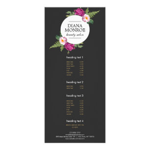 Publicitaria Tarjeta para rack de salón de flores moderna