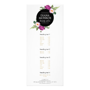 Publicitaria Tarjeta para rack de salón de flores moderna