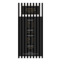 Tarjeta para rack de salón III de rayas blancas y