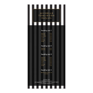 Publicitaria Tarjeta para rack de salón III de rayas blancas y 