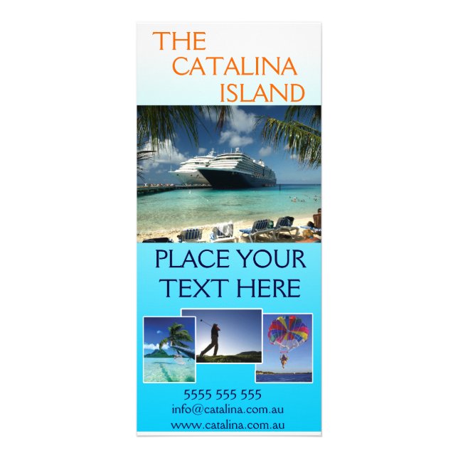 Publicitaria Tarjeta para rack de vacaciones (Frente)