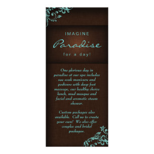 Publicitaria Tarjeta para rack Lino floral Salón Spa Blue Brow