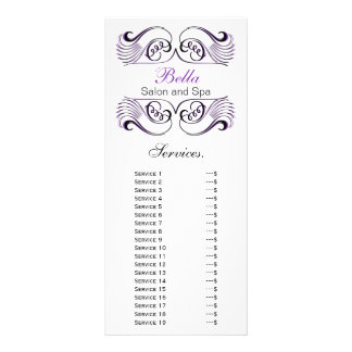 Publicitaria Tarjeta para rack moda Purple, negro y blanco Serv