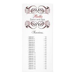 Publicitaria Tarjeta para rack moda roja, negra y blanca Servic