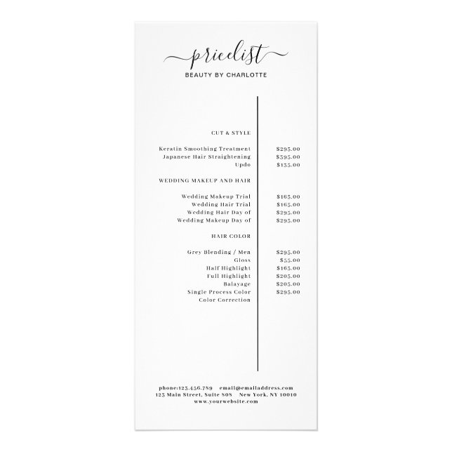 Publicitaria Tarjeta para rack moderna (Frente)