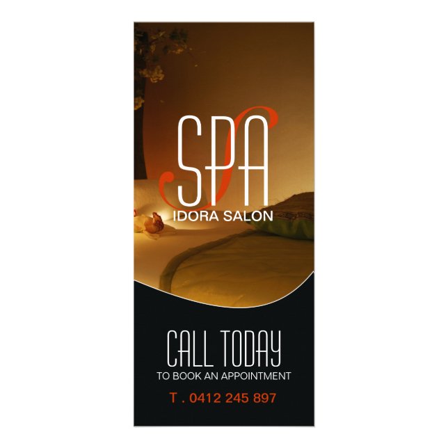 Publicitaria Tarjeta para rack Salon and Spa (Frente)
