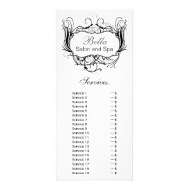 Publicitaria Tarjeta para rack Servicios en blanco y negro de m