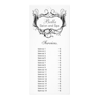Publicitaria Tarjeta para rack Servicios en blanco y negro de m