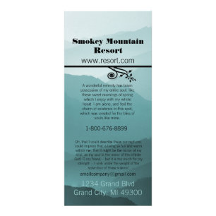 Publicitaria Tarjeta para rack Smokey Mountian Resort