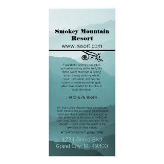 Publicitaria Tarjeta para rack Smokey Mountian Resort
