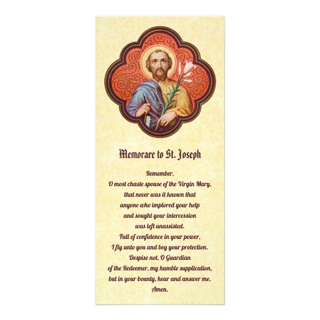 Publicitaria Tarjeta para rack St. Joseph con Memorare y Litany (Frente)