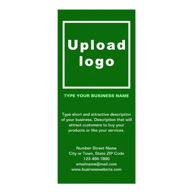 Publicitaria Tarjeta para rack verde de negocios (Frente)
