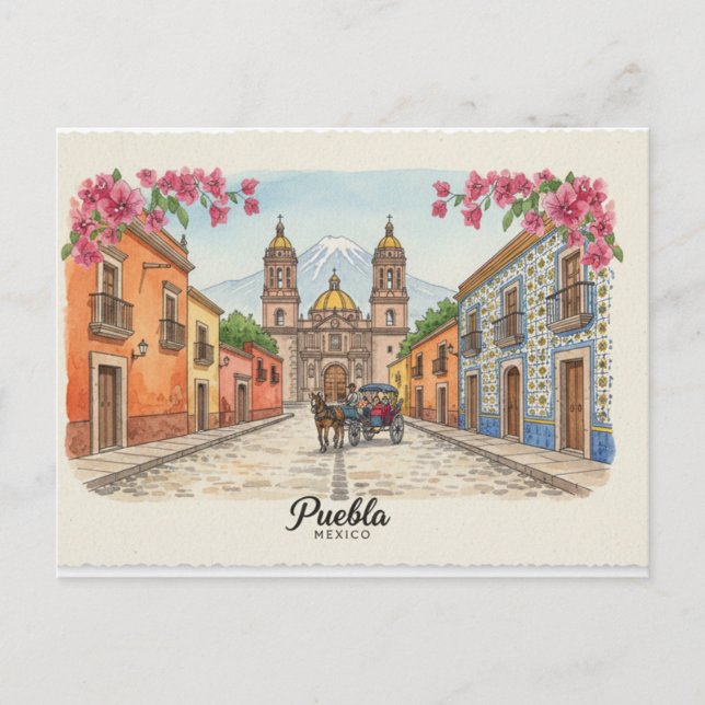 Puebla México, postal (Anverso)