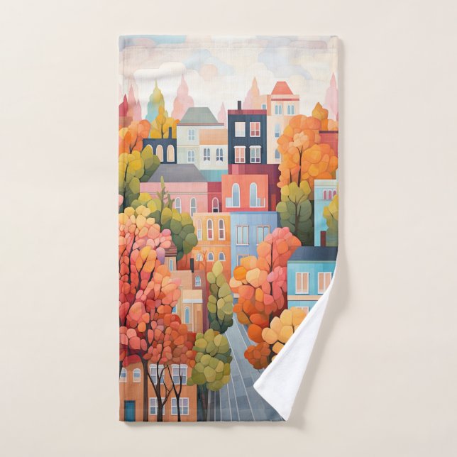 Pueblo Colorido (Toalla de mano)
