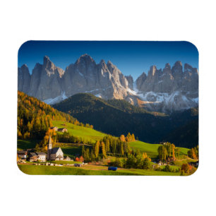 Pueblo de las dolomías en imán rectangular de la