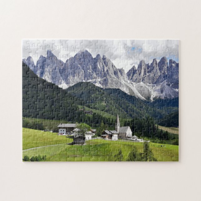 Pueblo de los Dolomitas italianos - Rompecabezas d (Horizontal)