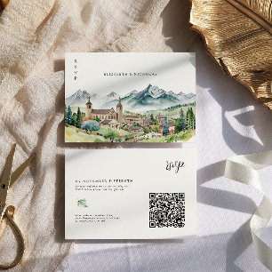 Pueblo de montaña   QR Código Boda RSVP