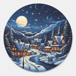 Pueblo De Navidades Starry Por Pegatina Nocturno
