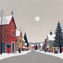 Pueblo de nieve, decorado para la Bolsa de Navidad