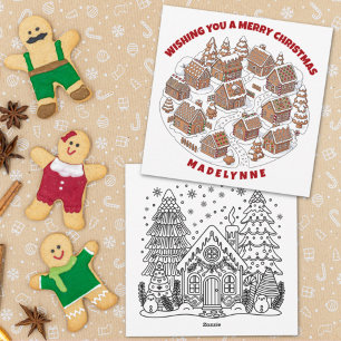 Pueblo de Pan de Jengibre de Navidad con Página pa
