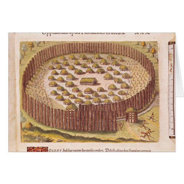 Pueblo indio fortificado, de '2 breves (Anverso (Horizontal))