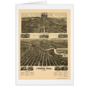 Pueblo, mapa panorámico del CO - 1890