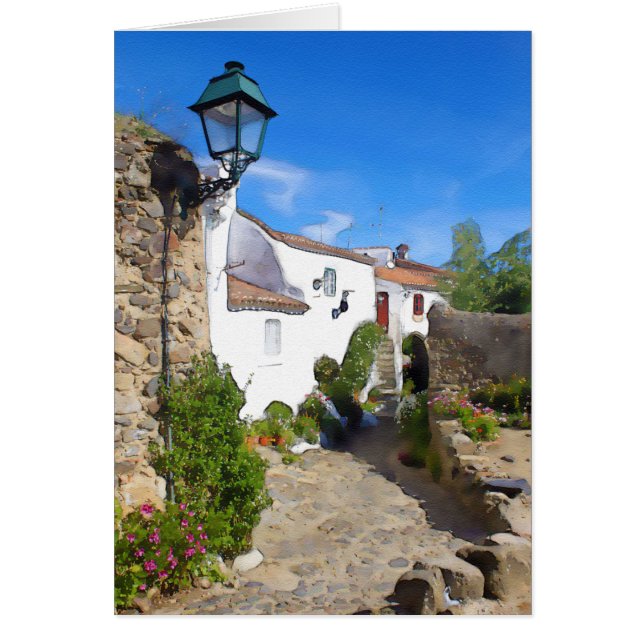 Pueblo mediterráneo de acuarela (Frente)