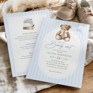 Puede Esperar con Ansias Oso de Peluche Invitación