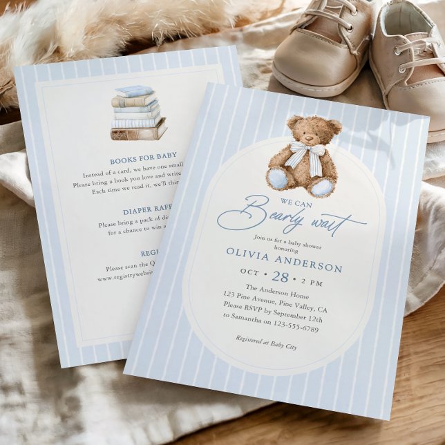 Puede Esperar con Ansias Oso de Peluche Invitación (Subido por el creador)