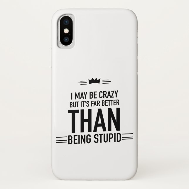 Puede que esté loco Funda de iPhone X con letras (Reverso)