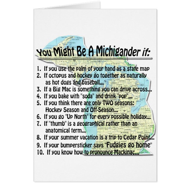 Puede ser un Michigander si: (Frente)