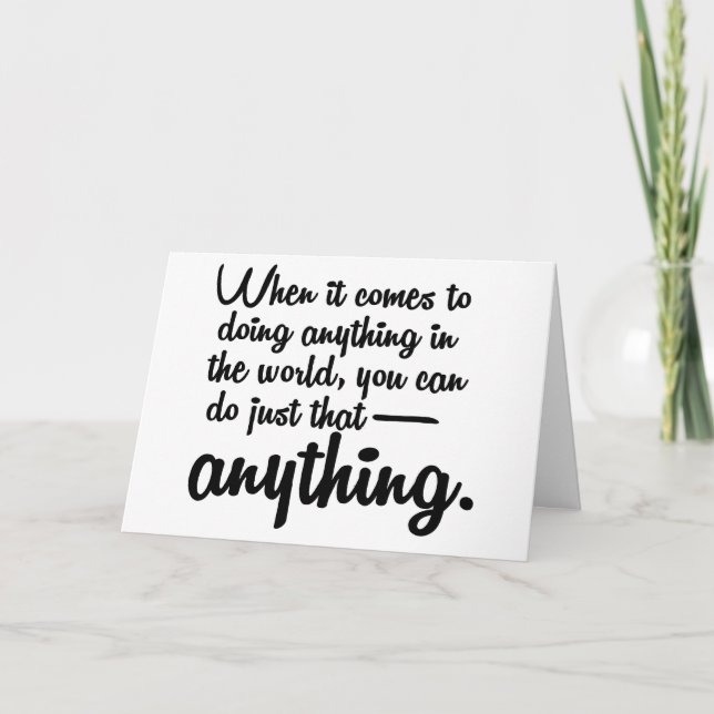 Puedes Hacer Cualquier Cosa Buena Tarjeta De Suert (Anverso)