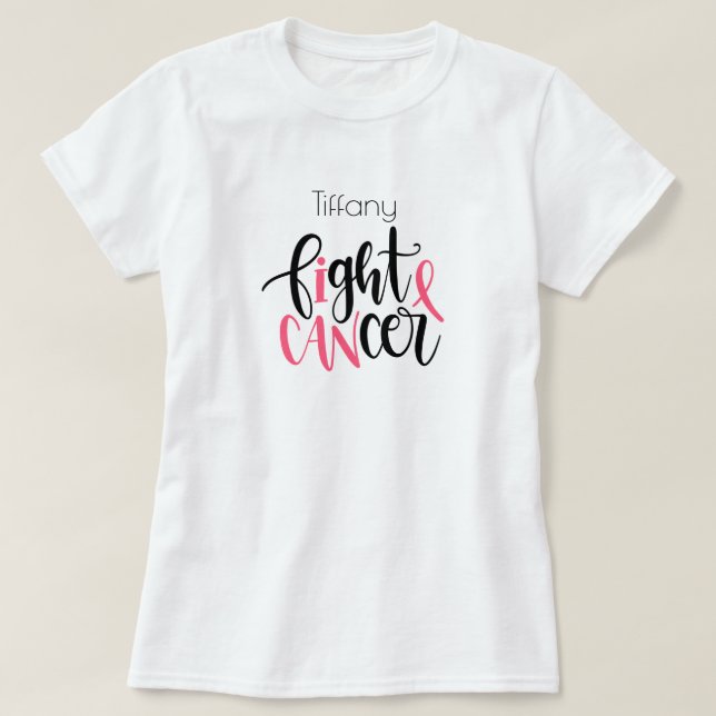 (Puedo) Combatir Cáncer Apoyando Camisetas (Diseño del anverso)