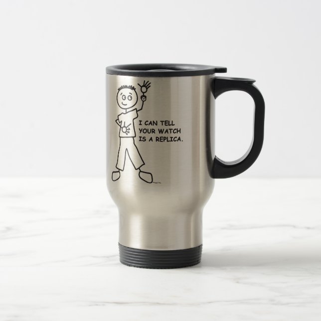 Puedo decir su reloj soy una reproducción. Taza (Derecha)