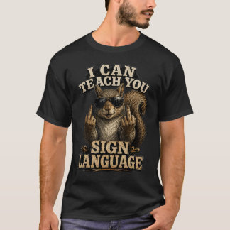 Puedo enseñarte camiseta divertida de ardilla en l