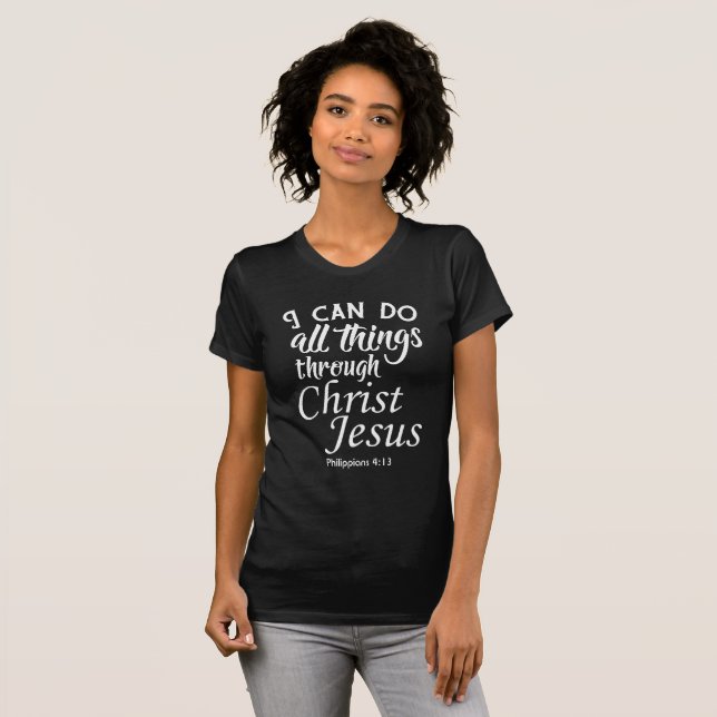 Puedo Hacer Todas Las Cosas Biblia Verso Camisetas (Anverso completo)