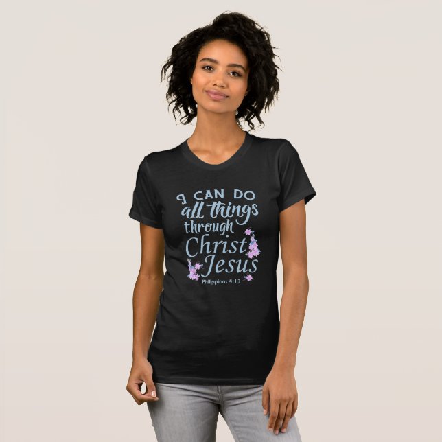 Puedo Hacer Todas Las Cosas Biblia Verso Camisetas (Anverso completo)